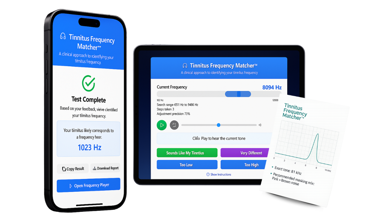 Tinnitus Frequency Matcher interface preview